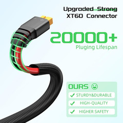 Bateria Solar Charge Cable to XT60 Adaptor and Solar Connectors – 12AWG 10FT for