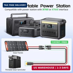 10 Feet Solar to XT60 Extension Cable, 12AWG Solar Panel Connector to XT60 Charg