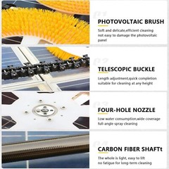 Solar Panel Cleaning Machine Double Head Retractable Photovoltaic Panels Brush