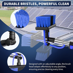 20FT Water Fed Solar Panel Cleaning Kit, Telescopic Solar Panel Cleaning Brush w