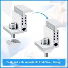 20 Pack Solar Panel End Clamp Mounting Z Bracket Mid Clamps Aluminum Rail End…