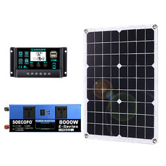 8000W Solar System DC12V/24V to 110V/220V Off-Grid Inverter System 100A 500W