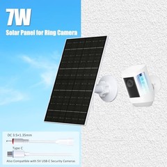 7W Solar Panel for Ring Camera, Stick Up and Spotlight Cam Series | USB 1 Pack5