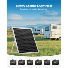 30W 12V Solar Panel Battery Charger, Solar Battery Trickle Charger