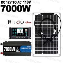 SOECOPO 7000W Peak Solar System Kit Flexible Panel for Camping RV Home charger