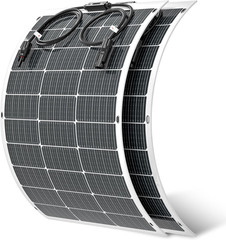 Flexible Solar Panel 2PCS 100 Watt, Fiberglass Bendable Solar Panels 16BB Mono C