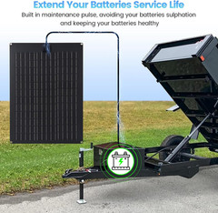 Solar Battery Charger Maintainer, 20W Solar Panel Kit for Dump Trailer Built-In