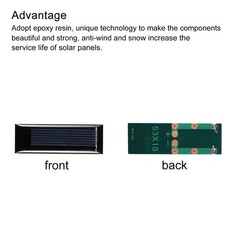 Mini Solar Panel Cell 0.5V 160mA 0.08W 53mm x 18mm for DIY Project Pack of 10