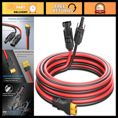 “9ft Solar Panel XT60 Charging Cable 12AWG – Extension Wire for Ecoflow Generato