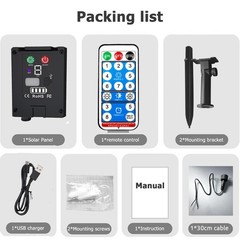 24V Replacement Solar Panel for Outdoor Lights 8 Modes Solar Outlet