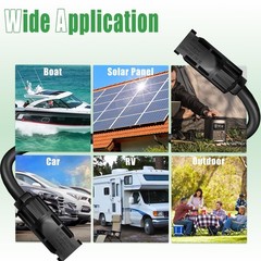 Twin Wire 20FT Solar Extension Cable – 10AWG (6mm²) Solar Panel Connector, with