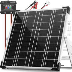 20W 12V Solar Panel Battery Charger Trickle Maintainer Kit | Smart Charge Contro