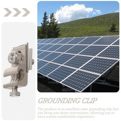 2 Pcs Solar Panel Cable Clamp Grounding Lug Photovoltaic Ground Clip Connector