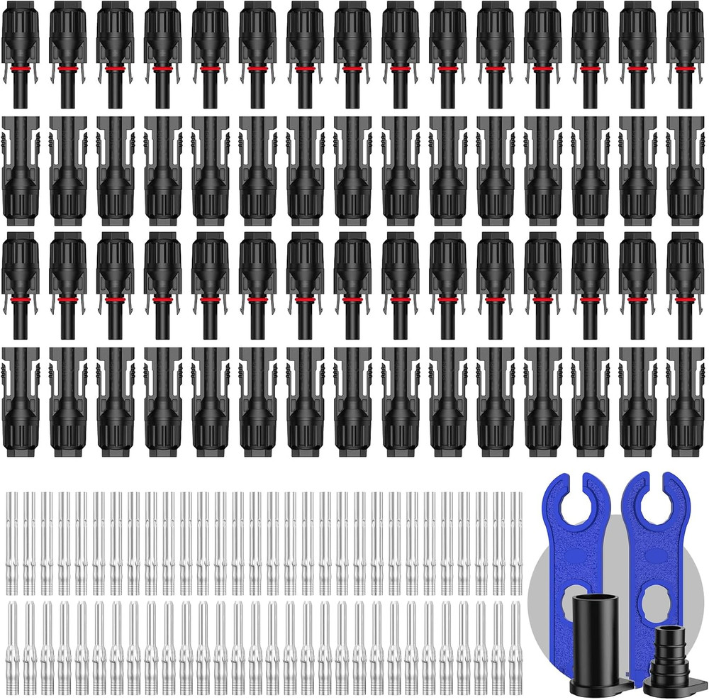 30 Pairs Solar Connector (10AWG), 60Pcs Solar Panel Cable Connectors Adapter Mal