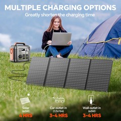 300W Portable Power Station 296Wh 80000mAh Solar Generator with Solar Panel