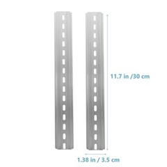 3Pcs Lightweight Stainless Steel Din Rails Metal Slotted Rail for Industry