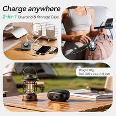 Portable Charging Case Compatible with Oura Ring Gen 5 & Gen 4 & 3, Black