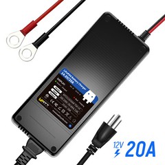 WattCycle 12V 14.6V 20A Smart Lithium LiFePO4 Battery Charger for RV Marine