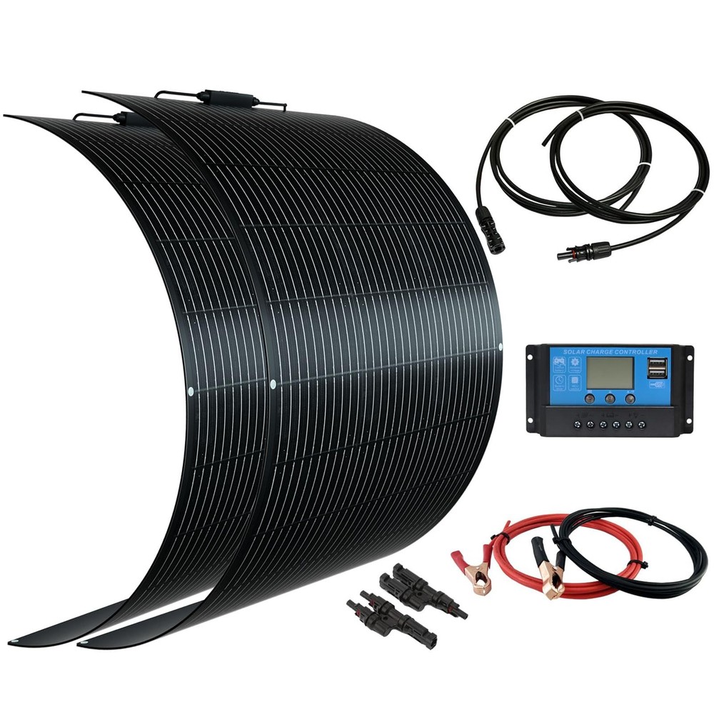 Flexible Solar Panel kit 200W 12V,2PCS 100W Monocrystalline Module,20A Charge…