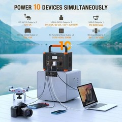 500W Portable Power Station Solar Generator 519Wh Lithium Battery PowerGenerator
