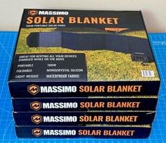 100W Portable Foldable Solar Panel Blanket Massimo W/ 2 USB & DC Charging Ports