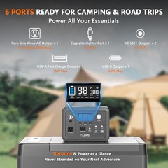 Portable Power Station 300W 256Wh Solar Generator Backup Battery