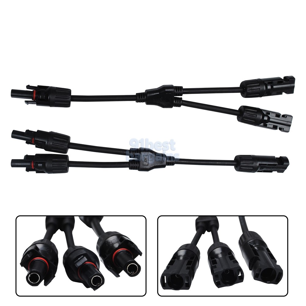 Solar Panel Y Branch Cable Connection Waterproof Adapter Connector Extension