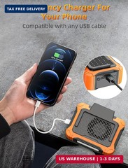 Koonie 10000mAh Waist Clip Fan with Solar Panel, 30H Working Time, Personal LED