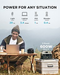 EcoFlow River 2 Power Station 256Wh 300W Portable Generator with 60W Solar Panel