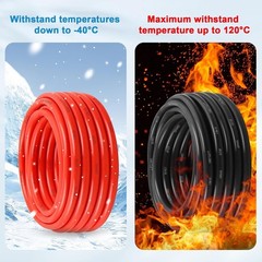 Solar Panel Wire 10 AWG(6mm²) – Solar Extension Cable 200Ft Black & 200Ft Red 10