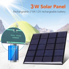 Portable Polycrystalline Solar Panel 3W 5V Fast Charger for Outdoor Use