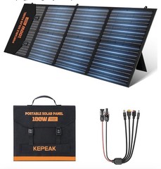 100W Portable Solar Panel, Foldable Solar Panel with QC3.0 & PD, Waterproof