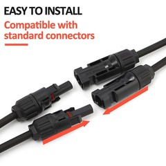 10FT 10AWG Solar Extension Cable with Female and Male Connector with Extra Fr…