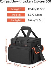 Black Waterproof Nylon Carrying Case for Jackery Explorer 500, Outdoor
