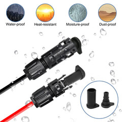 Solar Panel Cable Connector, IP68 Waterproof, 1500V 70A Tinned Copper Pins, for
