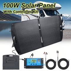 Foldable Solar Panel 200W 100W Solar Charger w/ PWM Controller for Power Station