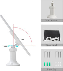 4W Solar Panel for Security Camera,Type C&Micro Solar Panel Charger for Recharge