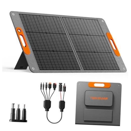 100W Portable Solar Panel for Power Station, 24% High Efficiency 100 Orange