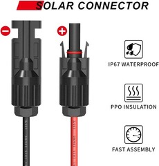 Weatherproof 10AWG SAE Solar Panel Connector Cable with Polarity Reverse Adapter