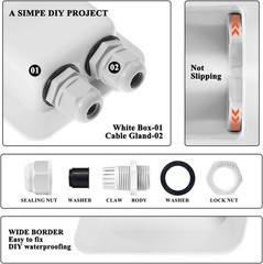 Link Solar Weatherproof ABS Solar Double Cable Entry Gland for All Cable Types