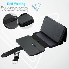 Folding PV Power Bank Outdoor Camping Hiking USB Phone Charger 100W Solar Panel