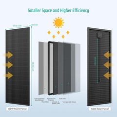 Efficient 100W Bifacial Solar Panel – Perfect for Home, RV, and Off-Grid Living