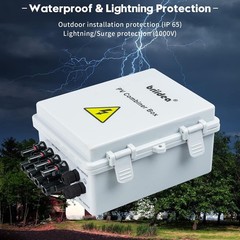 Solar Combiner Box 4-String PV Combiner Box with 10A Circuit Breakers for