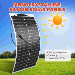 Flexible Mono Solar Panel 200 Watt Ultra Flex Bendable for Marine RV Cabin Van