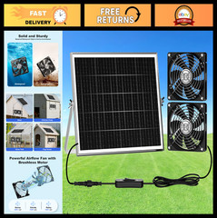5.5″ Solar Powered Chicken Coop Fan Kit – 20W Waterproof Ventilation for Greenho