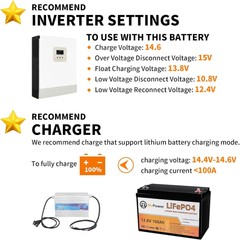 12V 100Ah LiFePO4 Battery Pack Lithium Iron Phosphate for RV Marine Solar System