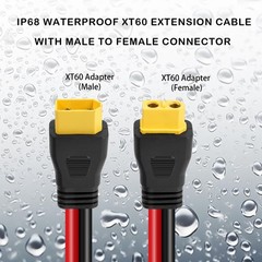 XT60 Extension Cable 10AWG 20FT Male to Female Connector – for Solar Power