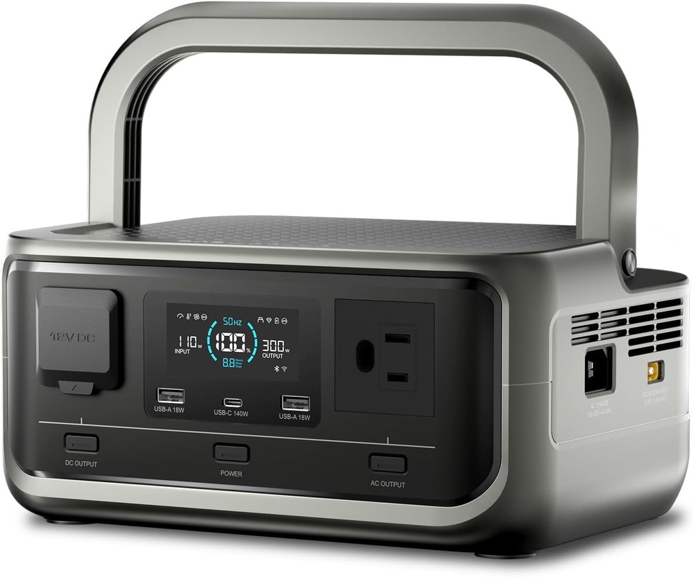 P300 Portable Power Station 300W 600W Peak 256Wh LiFePO4 Battery
