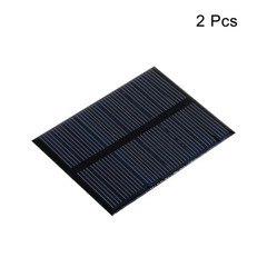 Mini Solar Panel Cell 5V 90mA 0.495W 70mm x 55mm for DIY Project Pack of 2