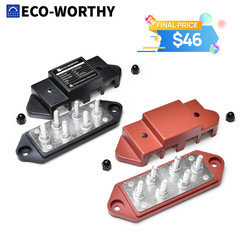 ECO-WORTHY 400A Busbar with 6×M8 Studs, One Set of Two for Parallel Batteries
